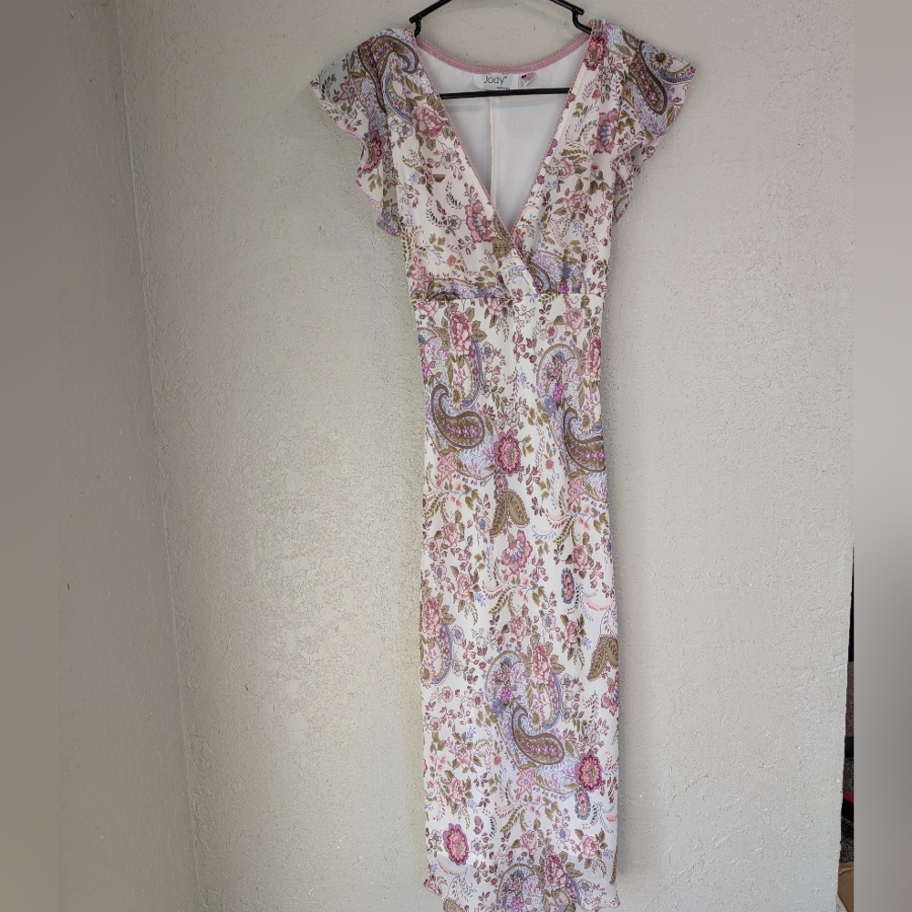 Vtg 90s Paisley Babydoll Dress M Bohemian Cottagecore Forest Fairy Whimsy Dainty